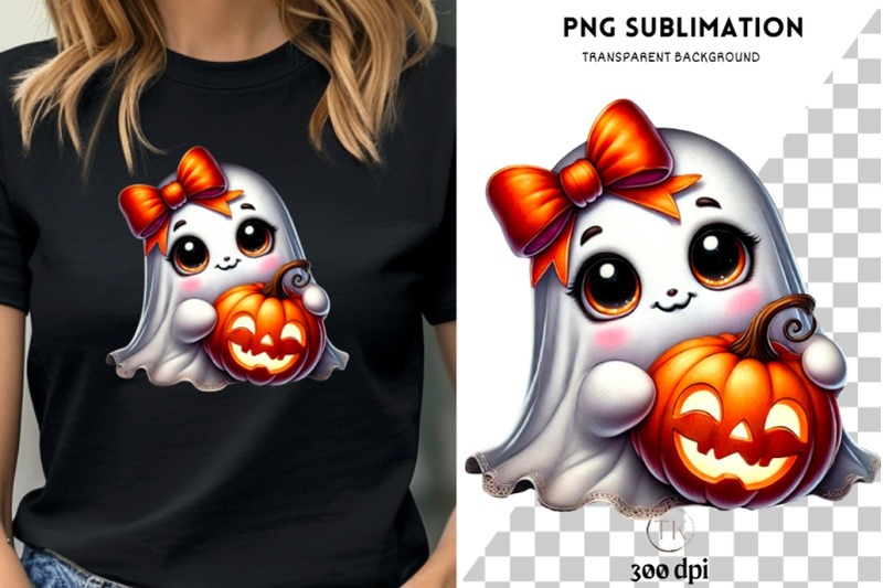 ghost-with-pumpkin-coquette-png-halloween-bow-amp-ghost-sublimation