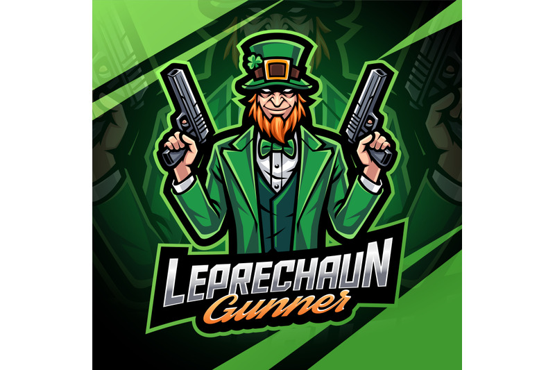 leprechaun-gunner-esport-mascot-logo-design