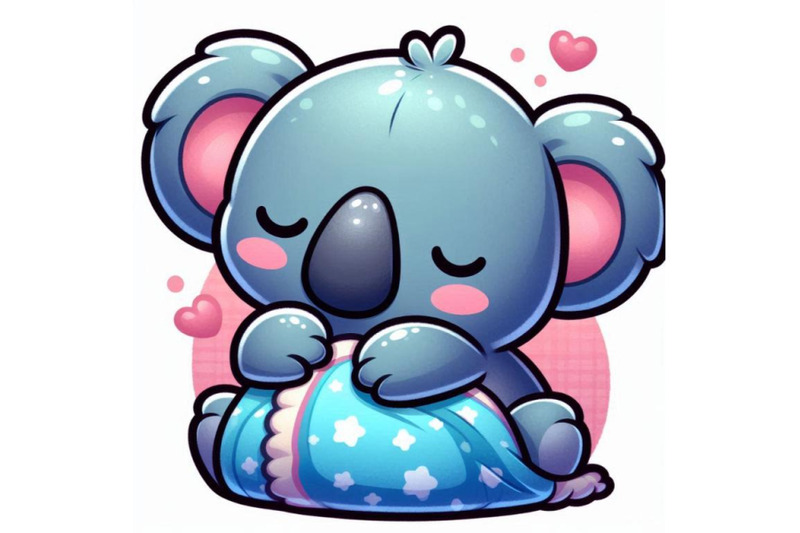 sleepy-3d-kawaii-koala-cuddling-a-plush-toy-in-a-tiny-blanket