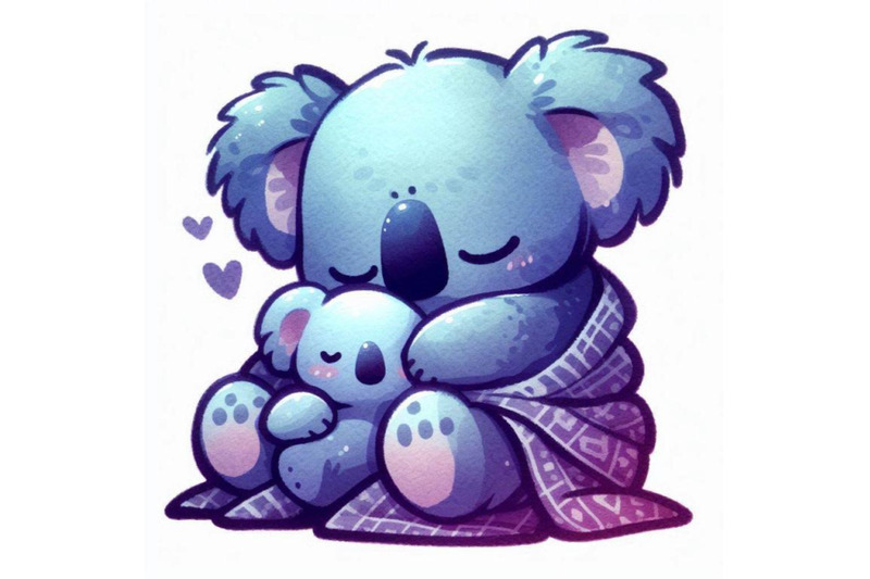 sleepy-3d-kawaii-koala-cuddling-a-plush-toy-in-a-tiny-blanket