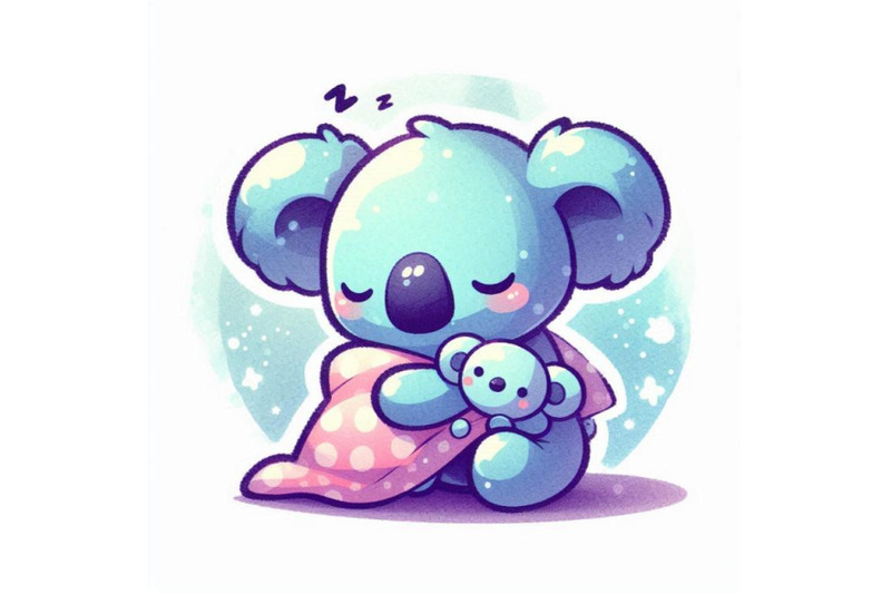 sleepy-3d-kawaii-koala-cuddling-a-plush-toy-in-a-tiny-blanket