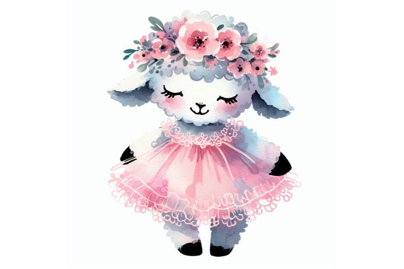 sweet-hand-drawn-baby-princess-lamb-with-a-flower-crown-and-a-tiny-dre