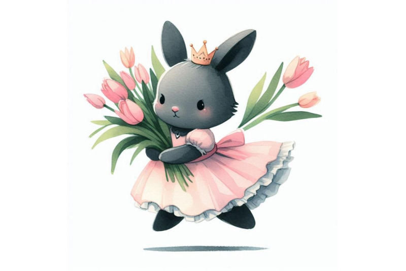 hand-drawn-playful-little-rabbit-princess-hopping-with-a-bouquet-of-tu