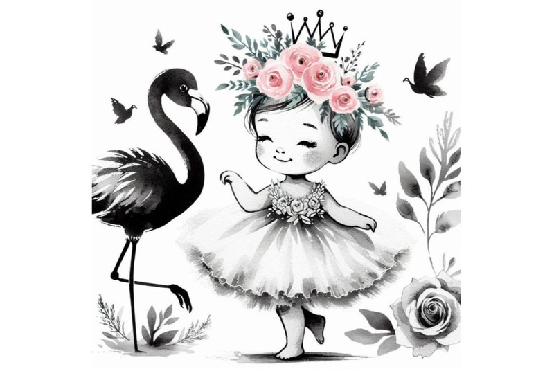 adorable-hand-drawn-baby-flamingo-princess-wearing-a-crown-of-roses