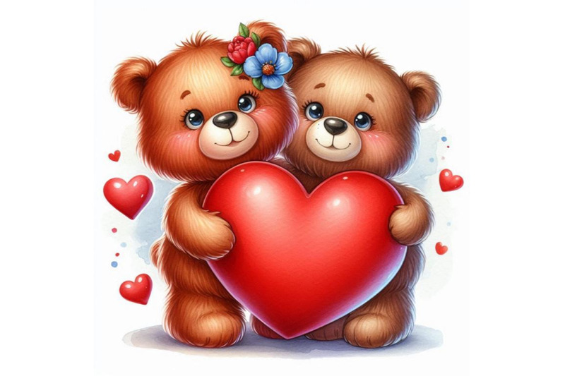 two-teddy-bears-holding-a-large-red-heart