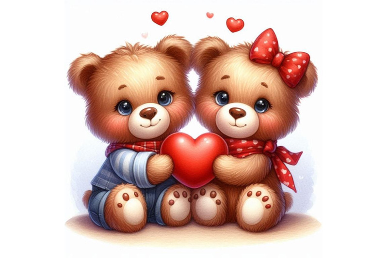 two-teddy-bears-holding-a-heart-together