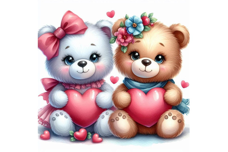 two-teddy-bears-holding-a-heart-together