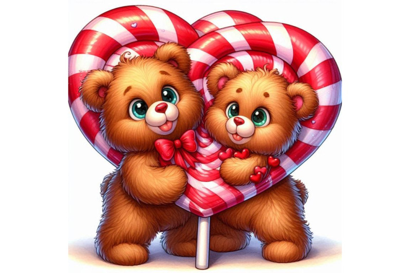 two-teddy-bears-holding-a-giant-heart-shaped-lollipop