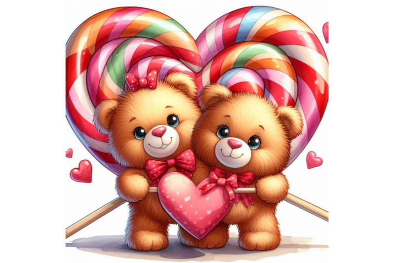 two-teddy-bears-holding-a-giant-heart-shaped-lollipop