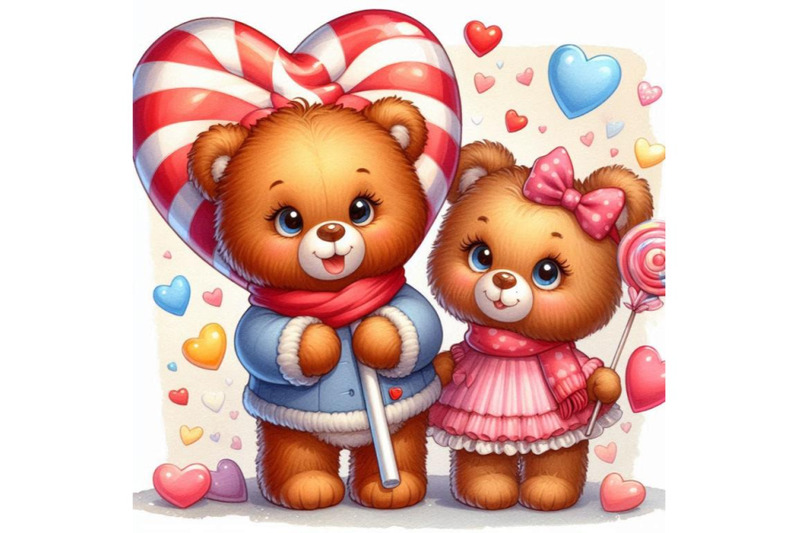 two-teddy-bears-holding-a-giant-heart-shaped-lollipop