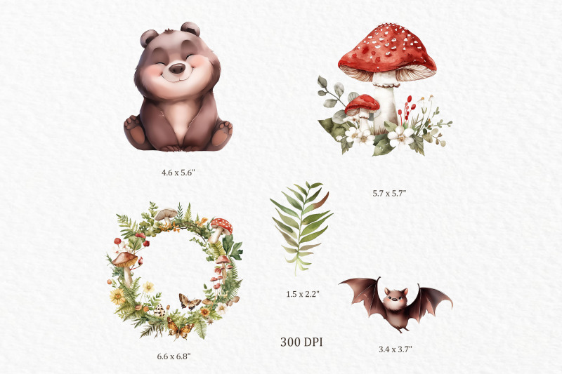 boho-woodland-animal-watercolor-clipart-png