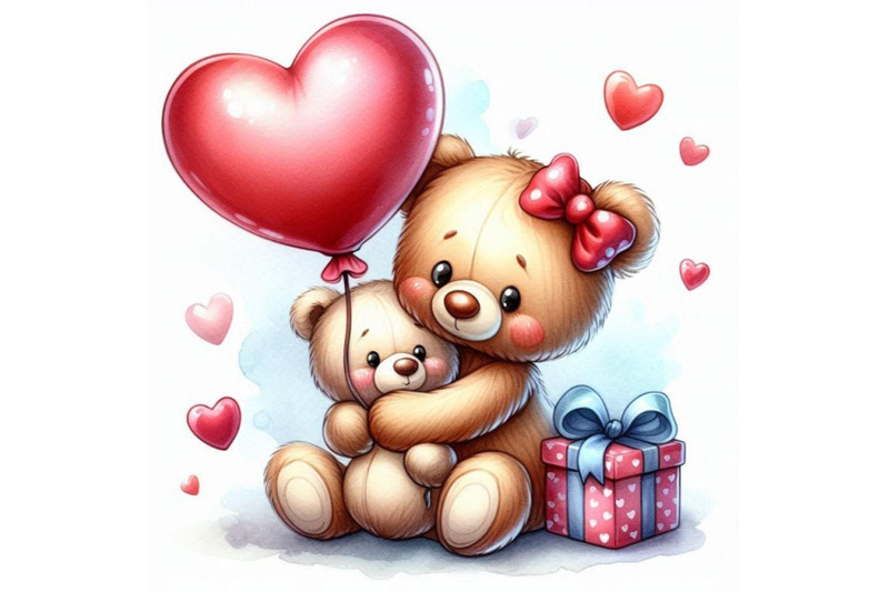 a-pair-of-teddy-bears-hugging-a-heart-shaped-balloon