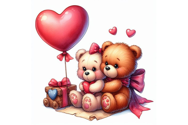 a-pair-of-teddy-bears-hugging-a-heart-shaped-balloon