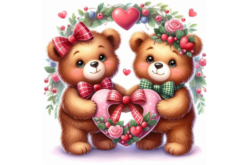 two-teddy-bears-holding-a-heart-shaped-wreath