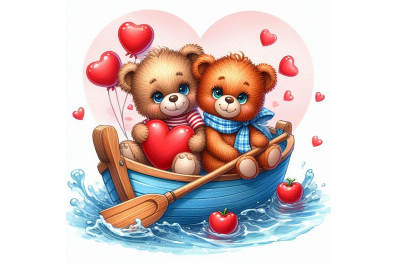 a-pair-of-teddy-bears-sitting-in-a-heart-shaped-boat