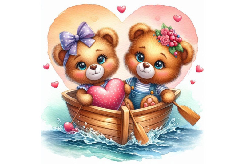 a-pair-of-teddy-bears-sitting-in-a-heart-shaped-boat