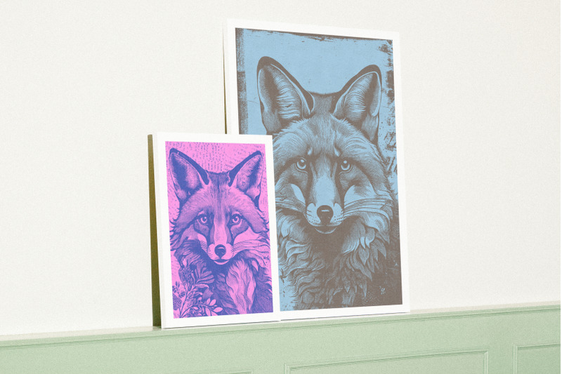 fox-portraits-png-clipart-set