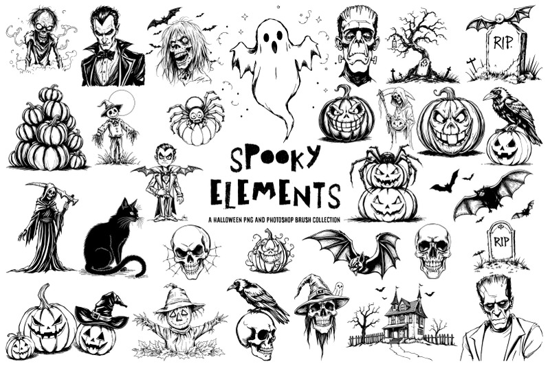 halloween-spooky-brushes-and-elements-set