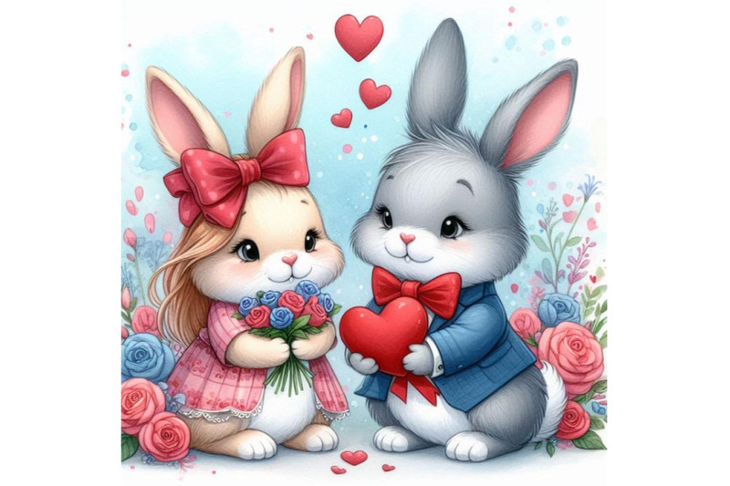 a-pair-of-bunnies-exchanging-flowers-on-valentines-day-watercolor-bac