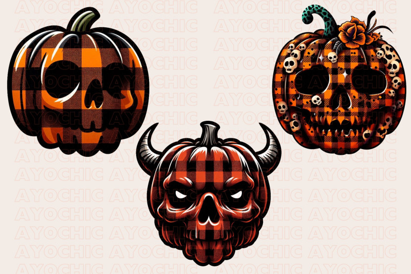 pumpkin-skull-halloween-clipart-bundle