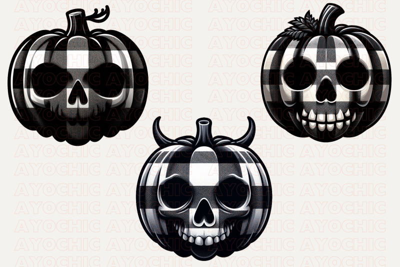 pumpkin-skull-halloween-clipart-bundle