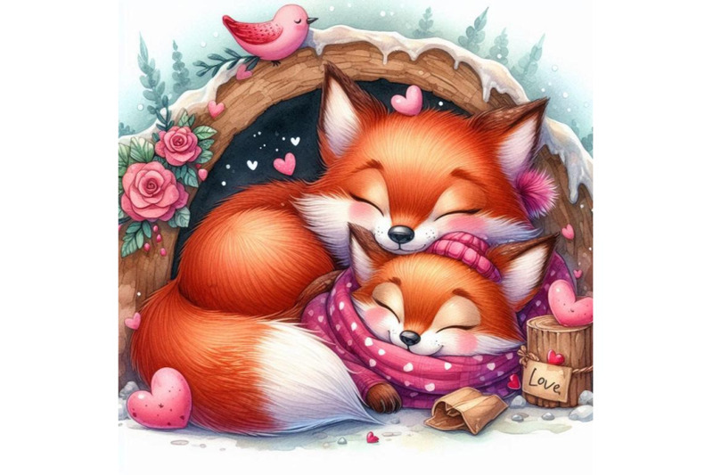 valentines-day-foxes-napping-together-in-a-cozy-burrow-watercolor-bac