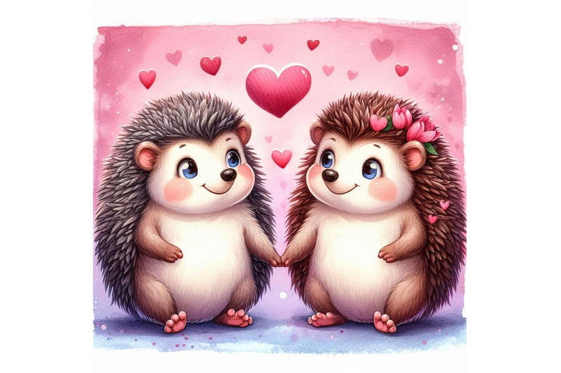 two-hedgehogs-holding-hands-on-valentines-day-watercolor-background