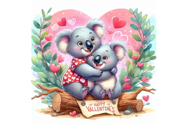 valentines-day-koalas-hugging-each-other-in-the-eucalyptus-trees-wate