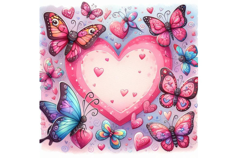 valentines-day-butterflies-flying-in-a-heart-shaped-pattern-watercolo