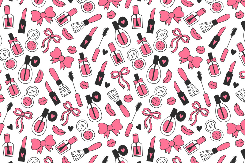 make-up-doodle-seamless-pattern