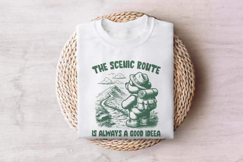 the-scenic-route-is-always-a-good-ideea-png-trendy-png-hiking-shirt