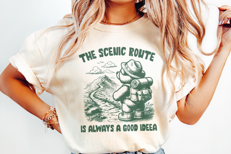 the-scenic-route-is-always-a-good-ideea-png-trendy-png-hiking-shirt