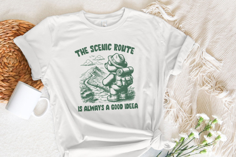 the-scenic-route-is-always-a-good-ideea-png-trendy-png-hiking-shirt