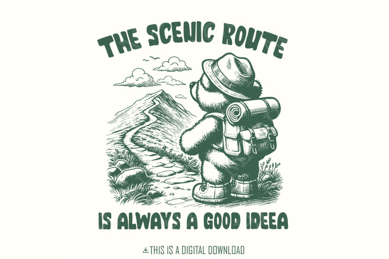 the-scenic-route-is-always-a-good-ideea-png-trendy-png-hiking-shirt