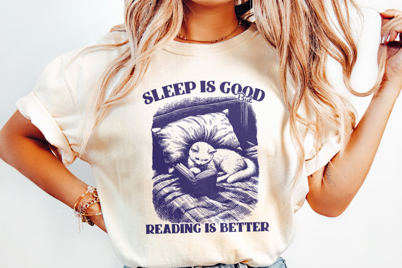 sleep-is-good-but-reading-is-better-png-trendy-bookish-cat-book-love