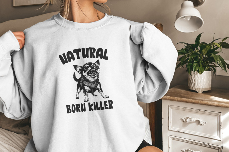 born-killer-chihuahua-png-clipart-funny-dog-art-vintage-dog-illustra