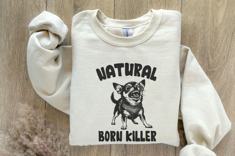 born-killer-chihuahua-png-clipart-funny-dog-art-vintage-dog-illustra