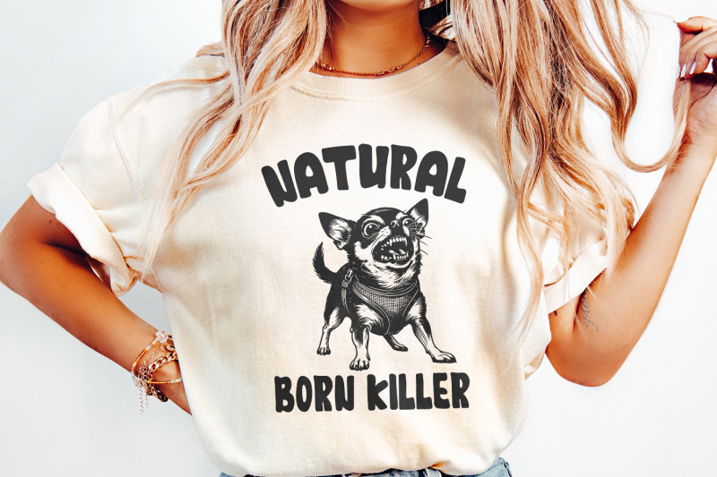 born-killer-chihuahua-png-clipart-funny-dog-art-vintage-dog-illustra