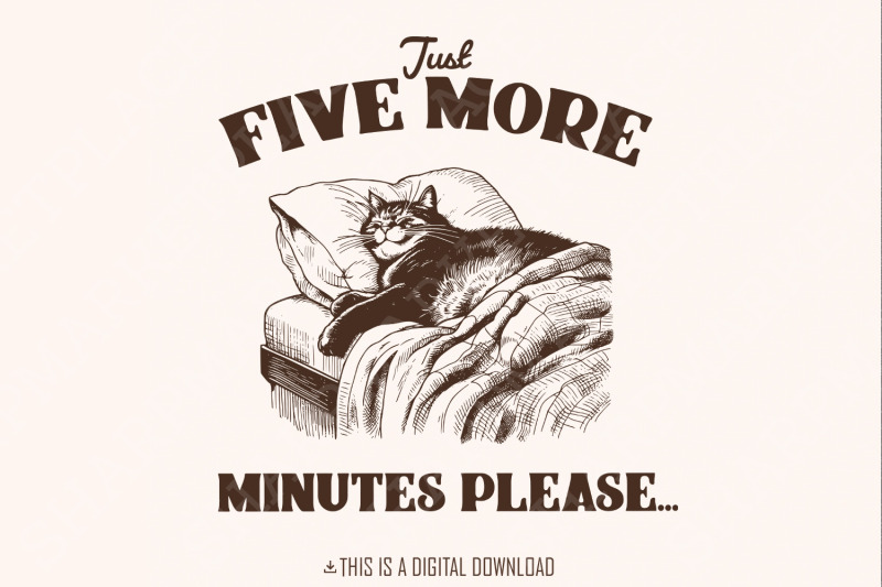 five-more-minutes-lazy-cat-png-sleeping-cat-png-funny-t-shirt-desig