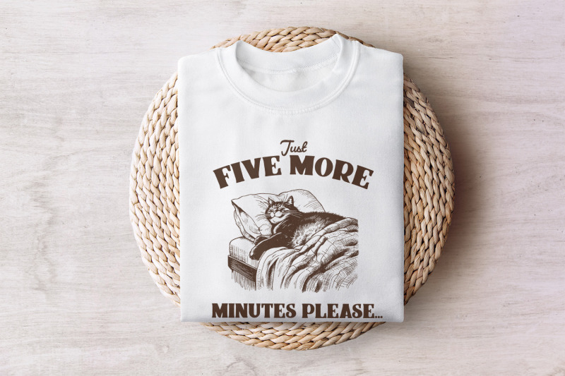 five-more-minutes-lazy-cat-png-sleeping-cat-png-funny-t-shirt-desig