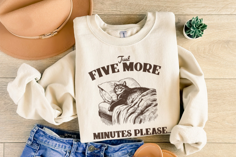 five-more-minutes-lazy-cat-png-sleeping-cat-png-funny-t-shirt-desig