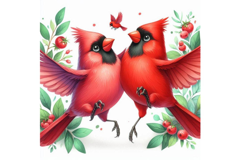 a-pair-of-bright-red-cardinals-dancing-in-mid-air