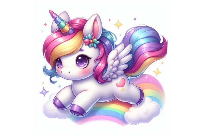 cute-2d-unicorn-with-fluffy-wings-and-a-rainbow-tail