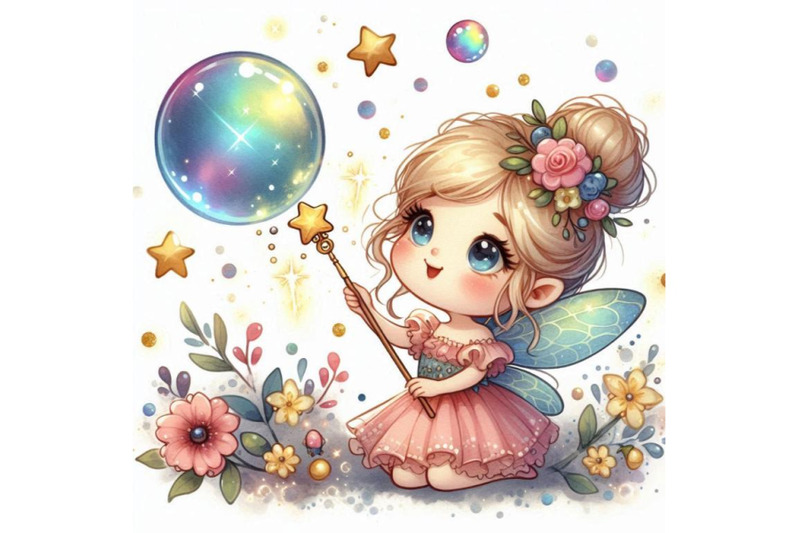 cute-2d-fairy-blowing-sparkling-bubbles-with-a-wand