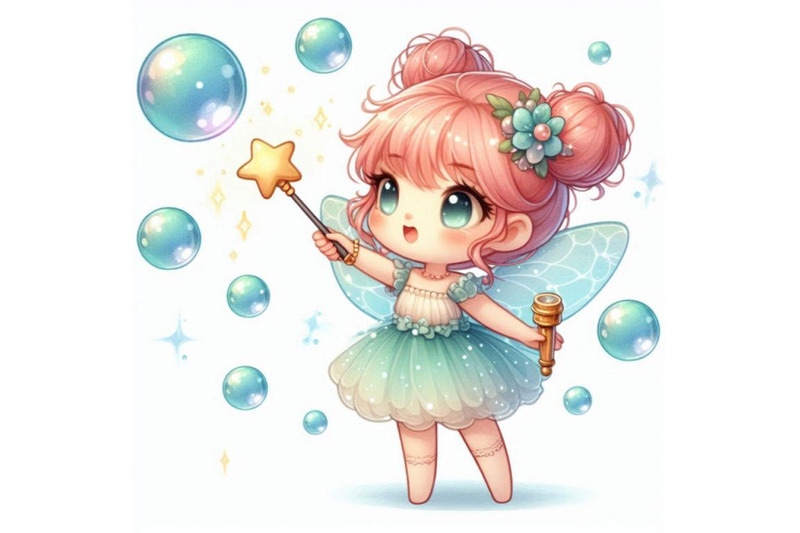 cute-2d-fairy-blowing-sparkling-bubbles-with-a-wand