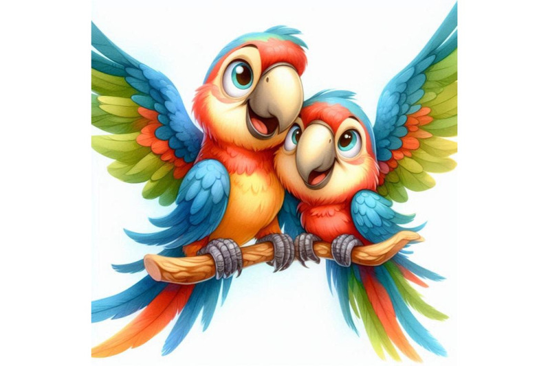 two-cheerful-macaws-sharing-a-playful-moment-in-flight