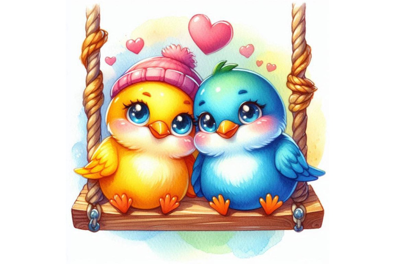 two-bright-lovebirds-nestled-together-on-a-swing