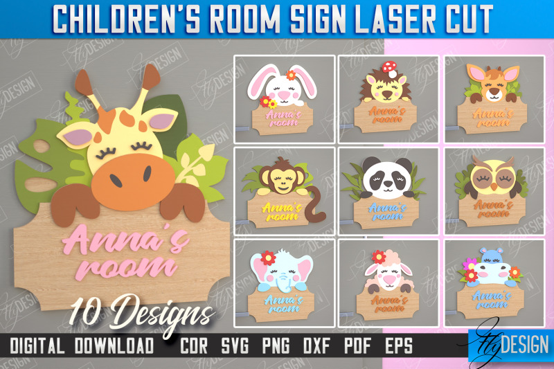 children-039-s-room-sign-bundle-door-sign-animals-design-cnc-files