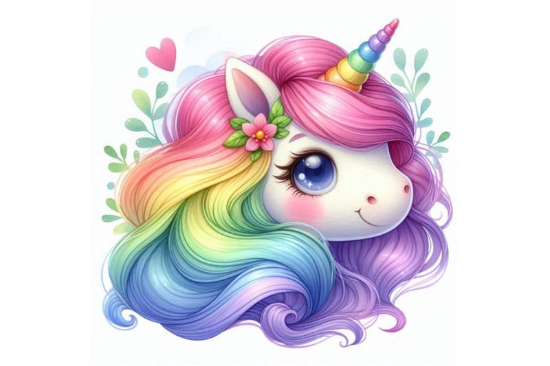 adorable-2d-unicorn-with-a-pastel-rainbow-mane-and-heart-shaped-eyes