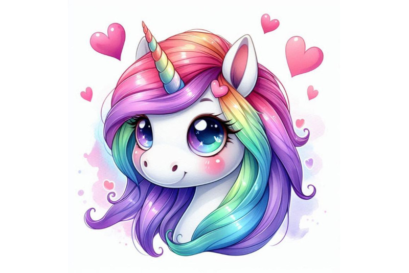 adorable-2d-unicorn-with-a-pastel-rainbow-mane-and-heart-shaped-eyes